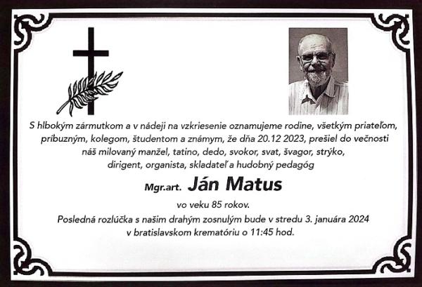 Mgr. art Ján Matus