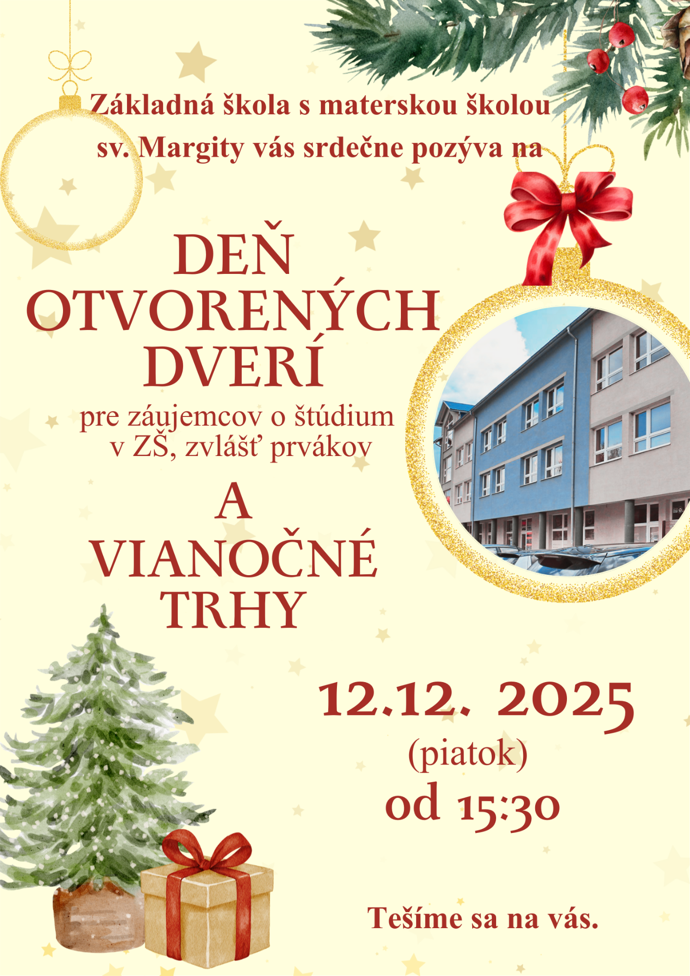 Deň otvorených dverí a Vianočné trhy v cirkevnej základnej škole s materskou školou sv. Margity v Púchove