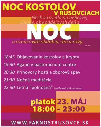 Noc kostolov - Krásna noc pre všetkých